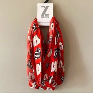 Officially licensed Wisconsin Badgers Infinity scarf featuring Bucky!